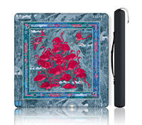 Tapis de jeu de Mahjong avec impression artistique, 6 motifs, étui de transport inclus, floral, mandala, koi, rose, arc-en-ciel, abstrait, flamant rose, qualité supérieure
