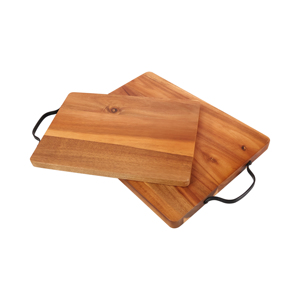 Planche à découper en bois d'acacia massif écologique avec poignée en métal pour la cuisine à domicile - Product Image 2