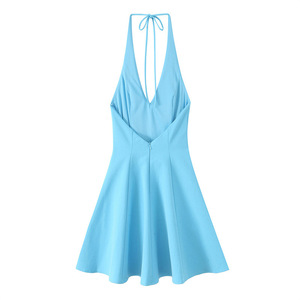 Vestido Mini Acampanado con Dobladillo Ondulado Simple en Rosa, Negro y Azul para <span class=keywords><strong>Mujer</strong></span>, Verano 2026 - Product Image 3