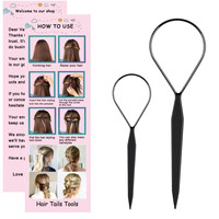 Popolare Set da 2 Pezzi per Creare Coda di Cavallo, Strumenti di Styling in Plastica Nera, Clip per Topsy Tail, Attrezzo per Intrecciare i Capelli, Accessorio di Moda