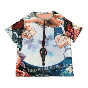 T-shirt <span class=keywords><strong>Anime</strong></span> in Tessuto Jacquard, Abbigliamento Streetwear, Coperta Tessuta, T-shirt Casual - Product Image 4