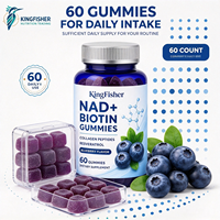 Gummies NAD Biotine KingFisher Marque Privée avec Collagène, Kératine, Resvératrol, Zinc, Vitamines D3 et K2 pour la Beauté et le Bien-être – Fournisseur OEM