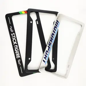 Wholesale Custom Plastic Flat Logo Chrome Sliver Color Car Number Plate Holder License Plate Frame