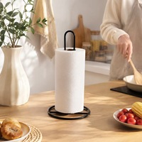 Porte-serviettes en papier pour cuisine, support vertical en fer à fond rond, pas besoin de percer