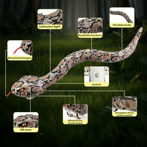 Enfants Blague En Plastique Électronique Simulé Rc Animaux Rattlesnake 2.4ghz Rechargeable Réaliste Télécommande Jouet Amphibie Serpent - Product Image 4