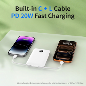 <span class=keywords><strong>Batterie</strong></span> <span class=keywords><strong>externe</strong></span> portable 10000 mAh avec câbles intégrés - Product Image 5