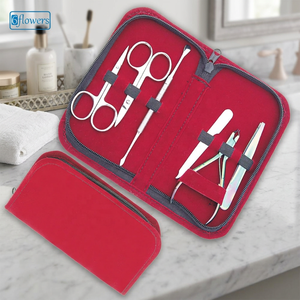 <b>Nail</b> Kit 6 Pieces Stainless Steel Manicure Set with Red <b>Case</b> Portable Classic Style for Adult Wholesale Price - Product Image 3