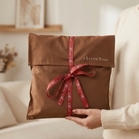 Pochette en coton et lin personnalisée avec logo imprimé pour vêtements, sac à main de luxe, emballage de perruques et extensions capillaires