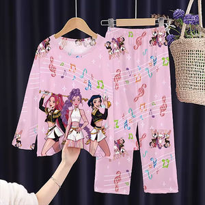 Nouvel ensemble de pyjamas Kpop Demon Hunters 2 pièces pour femmes et filles, vêtements de détente, dessin animé, vêtements de maison, vêtements de nuit - Product Image 5