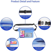 Pochette étanche grande capacité pour téléphone, contient téléphone, passeport, argent, clés, sac banane réglable pour les essentiels de voyage et de vacances