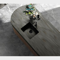 Panneau de pierre artificielle non poreux résistant aux taches pour comptoirs, motif veiné, plaque de surface solide en acrylique