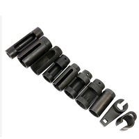 Set Alat Pembuka Sensor Oksigen dengan Soket Offset Drive 3/8'' dan 1/2'' - Termasuk 10 Buah Soket Sensor Oksigen Berbagai Ukuran