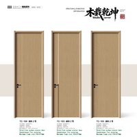 Porte intérieure battante en bois à surface lisse, peinte au carbone cristallin, anti-choc, pour projets en gros, idéale pour les chambres d'hôtel.