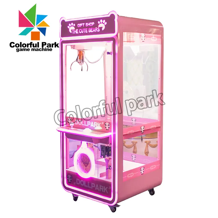 Guangdong colorful park coin-operated panda claw transparent claw crane game machine