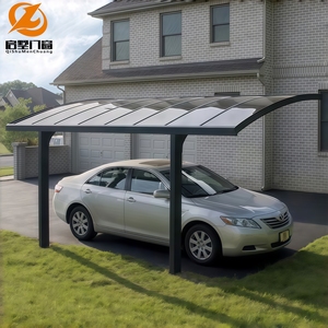 Moderno Carport in Lega di Alluminio Resistente <span class=keywords><strong>per</strong></span> Esterni, Design <span class=keywords><strong>a</strong></span> <span class=keywords><strong>Sbalzo</strong></span> con Tetto in Lastra Solida di PC, Tettoia Durevole <span class=keywords><strong>per</strong></span> Parcheggio <span class=keywords><strong>Auto</strong></span> - Product Image 3