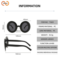 TWOOO T1829 Lunettes de soleil rondes surdimensionnées colorées avec logo personnalisé, style rétro simple et tendance, vente en gros d'usine
