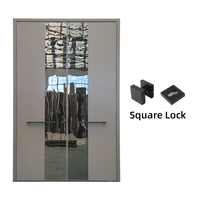 Portes extérieures modernes antivol, étanches, à rupture de pont thermique, en aluminium, double battant, conformes aux normes australiennes, avec serrure intelligente