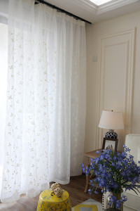 <span class=keywords><strong>Tende</strong></span> ricamate bianche <span class=keywords><strong>rustiche</strong></span> americane tenda di mantovana in foglia di ramo di colore solido per soggiorno - Product Image 6