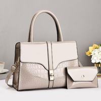 Nouvel ensemble de sacs à main de luxe pour femmes, motif crocodile, 2 en 1, sac fourre-tout à poignée supérieure avec petite pochette, sac à bandoulière détachable pour femmes