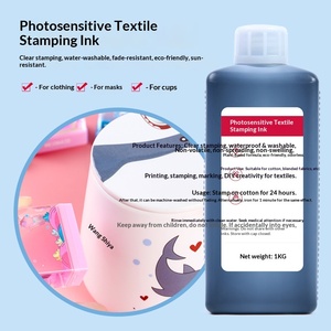 Encre <span class=keywords><strong>textile</strong></span> photosensible <span class=keywords><strong>pour</strong></span> impression sur vêtements, matériau de tamponnage <span class=keywords><strong>pour</strong></span> vêtements d'enfants, encre <span class=keywords><strong>pour</strong></span> tissu d'enfants, encre <span class=keywords><strong>pour</strong></span> verre, cristal et tasses imperméables - Product Image 2