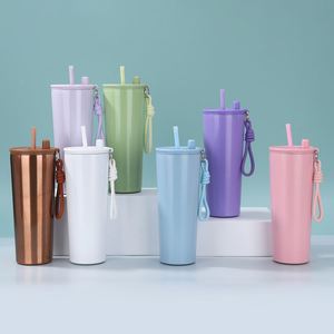 Vaso Térmico de Acero Inoxidable 304 de Doble Capa con Aislamiento al Vacío, Ecológico, de 710 ml, con Correa de Cuerda y Pajita para Café - Product Image 2
