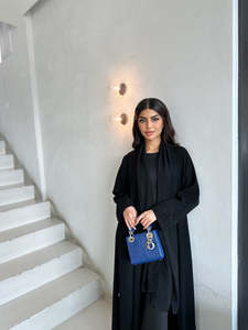 LEDUO Customized Elegant Luxury Women Sparkly Beaded <b>Plain</b> Cuff Solid Open Style Eid <b>Abaya</b> - Product Image 2