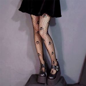 Halloween Black <strong>Fishnet</strong> Socks Tights Pantyhose Moon Spider Web <strong>Fishnet</strong> Bottoming Stockings for Women - Product Image 6
