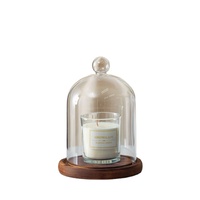 Dômes en verre transparent soufflé à la main avec base pour cadeau de mariage Cloche en verre moyen décoration de maison dôme en verre