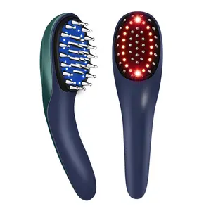 Trendproduct 2024 Anti Haaruitval Massage Therapie Ionen Trillingen Rood Blauw Licht Massage Borstel Elektrische Laser Haargroei Kam