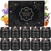 Lilin Kedelai Spa Mewah dalam Stoples Kaca Hitam dengan Dua Sumbu, Grosir, Aroma Kustom, Hadiah untuk Pria, Pembakaran Lama, Premium, OEM, ODM