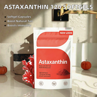 Complément alimentaire pour adultes OEM ODM Astaxanthine 120 capsules végétales en gel mou Soutien immunitaire Favorise le bronzage naturel Non destiné aux femmes enceintes