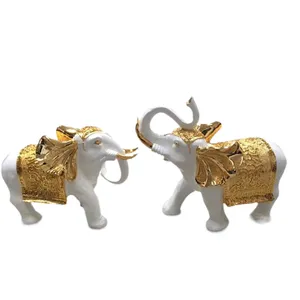 china resin craft figurine family indoor silver golden fiberglass elephant statues sculpture