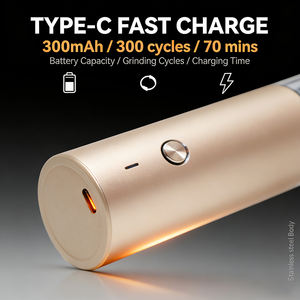 Moulins à sel et à poivre électriques automatiques en acier inoxydable de qualité alimentaire, à mouture réglable, mini moulin à poivre avec noyau en céramique - Product Image 2