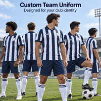 Ensemble de maillots de football rayés classiques personnalisés pour la maison, uniforme d'équipe de football entièrement sublimé, club OEM