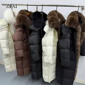 Veste <span class=keywords><strong>d</strong></span>'hiver <span class=keywords><strong>en</strong></span> <span class=keywords><strong>duvet</strong></span> <span class=keywords><strong>d</strong></span>'<span class=keywords><strong>oie</strong></span> pour femmes, col <span class=keywords><strong>en</strong></span> fourrure de renard véritable, capuche épaisse, parka chaude, long manteau matelassé - Product Image 5