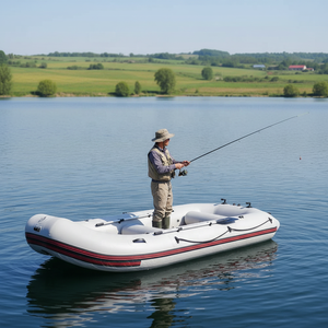 Bateau de pêche gonflable durable de grande taille avec auvent pare-soleil en PVC, bateau de yacht personnalisable, porte-<span class=keywords><strong>canne</strong></span> à pêche, capacité de 100 à 500 kg - Product Image 2