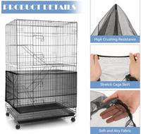 Cage à oiseaux attrape-graines garde perroquet maille filet couverture extensible coquille jupe pièges Cage panier doux aéré