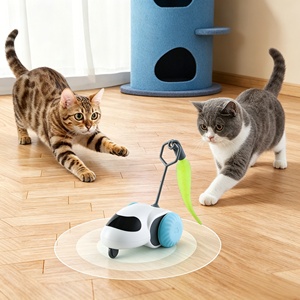 Giocattolo per <span class=keywords><strong>Gatti</strong></span> con LED Lampeggiante e Direzione Automatica, Accessorio con Piuma Staccabile per <span class=keywords><strong>Gatti</strong></span> da Interno di Tutte le Razze, Giocattoli Morbidi - Product Image 4
