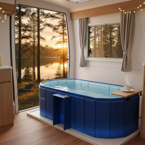 Bañera Plegable <span class=keywords><strong>de</strong></span> MDF, Bañera Portátil <span class=keywords><strong>de</strong></span> PVC con Mesa Lateral para <span class=keywords><strong>Camping</strong></span>, RV, Hogar, Adultos, Mascotas, Baño <span class=keywords><strong>de</strong></span> Hielo, OEM - Product Image 1