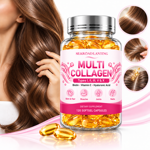 Cápsulas de colágeno múltiple de marca privada para el apoyo de la piel, el cabello, las articulaciones y las uñas con fórmula de colágeno de varios tipos - Product Image 1