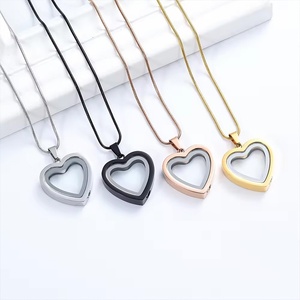 Liontin Kalung Berbentuk Hati Transparan dari Baja Anti Karat untuk Abu Hewan Peliharaan, Dapat Dibuka, Isi Abu, Perhiasan Kenangan, Aksesoris Fashion - Product Image 2