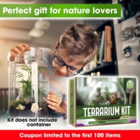 Kit de démarrage Eco Recycle Terrarium Coco Coir Tourbe Mousse Écorce De Pin Perlite Pumice Mesh Barrière Outils Guide Livre DIY