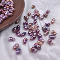 Perles de culture d'eau douce Zhuji de qualité AA, 6-8 mm, belles perles violettes en forme de gourde, perles naturelles de forme baroque pour la fabrication de bijoux