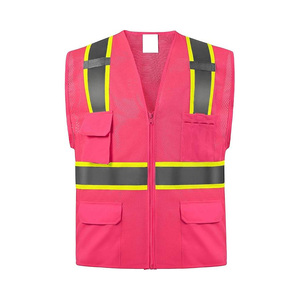 Gilet de sécurité de chantier CITICITY ANSI Classe 2, imperméable, haute visibilité, multipoches, personnalisé, jaune, maille réfléchissante - Product Image 4