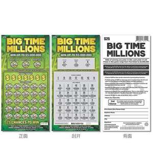 Nouveau design Vente d'usine Carte de loterie à gratter Plusieurs chances de <span class=keywords><strong>gagner</strong></span> un billet de loterie <span class=keywords><strong>gagnant</strong></span> instantané - Product Image 2