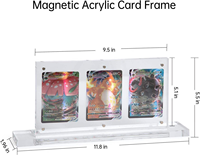 Support d'affichage de cartes Pokémon TCG en acrylique éclairé par LED à 3 emplacements Jinda Modern avec télécommande, design écologique