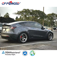 Jantes en alliage forgé monobloc personnalisées, finition gunmetal, 5 branches, lèvre polie, 20 et 21 pouces, 5x114.3 pour Tesla Model Y Model 3 Racing