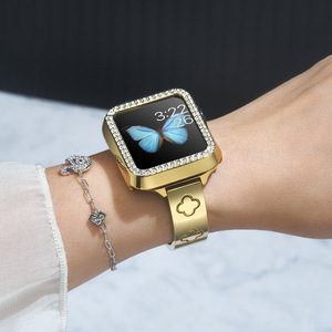 สายนาฬิกาโลหะ Upro Fashion Clover สำหรับ Apple Watch 10 9 Ultra 42 46 49 มม. สายรัดข้อมือโลหะแบบเรียบหรูสำหรับผู้หญิง - Product Image 5