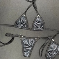 Huili Oem Hoge Kwaliteit Micro Badmode Fabrikant Vrouwen String Veters 3 Stuk Klinknagel Strandkleding Custom Designer Bikini 'S Sets