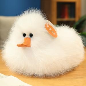 Peluche d'<span class=keywords><strong>animal</strong></span> super douce, poupée en peluche de canard jaune furieusement pelucheuse, compagnon d'<span class=keywords><strong>animal</strong></span> en peluche pour enfant, coton PP créatif, soulagement du stress - Product Image 3
